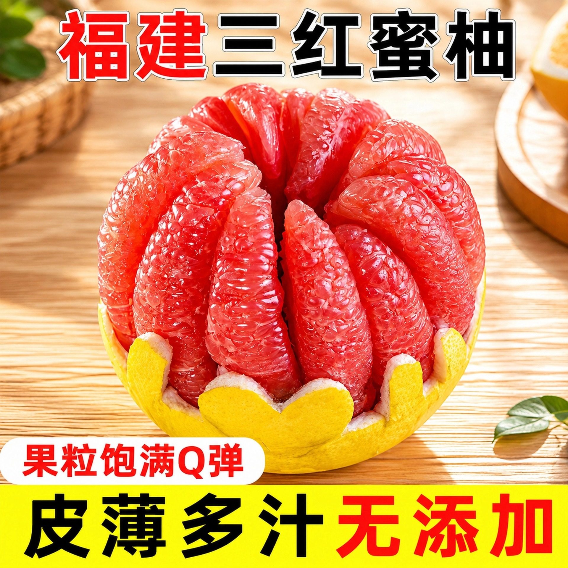 福建平和三红蜜柚红心柚子多汁水果