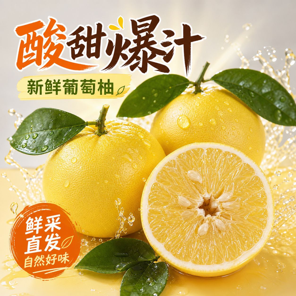 黄金葡萄柚 新鲜水果 青皮黄柚 当季多汁柚子 榨汁柑橘生鲜